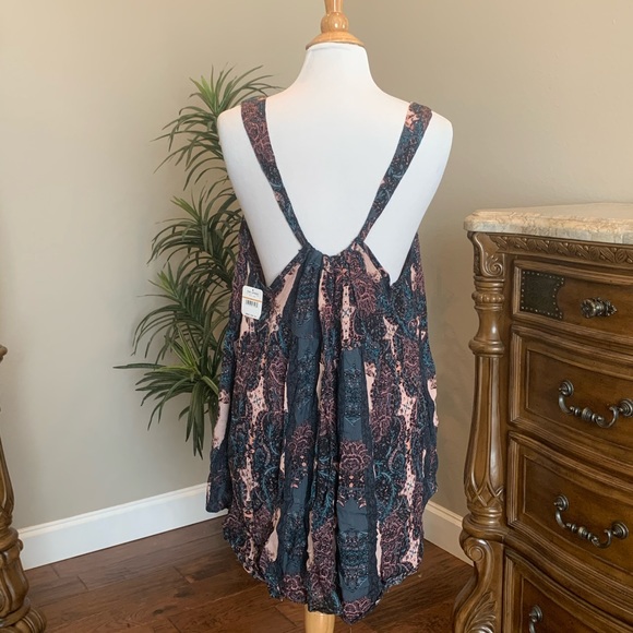 NWT Small Oversized Free People Count Me In Trapeze Tunic Top Black S Boho Lace - Picture 11 of 14